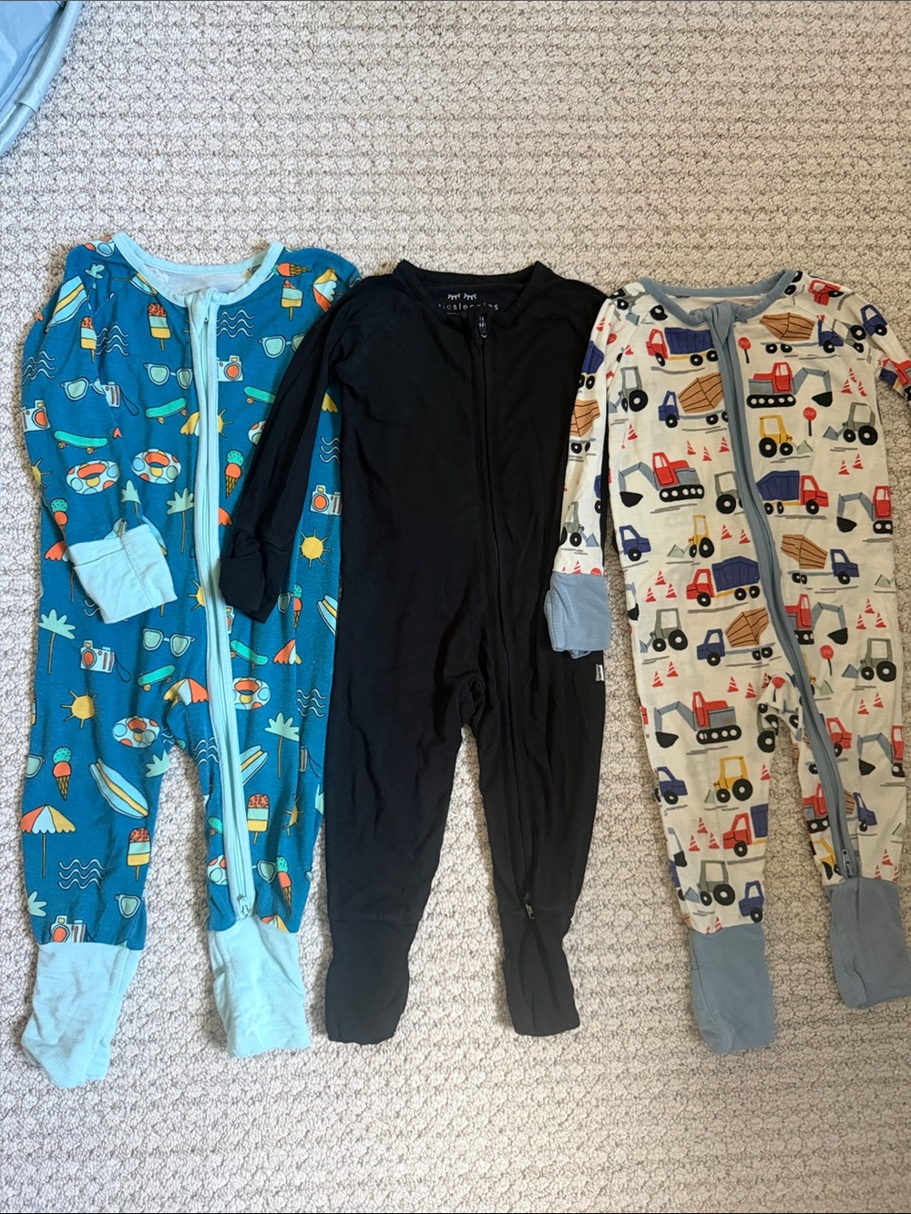 Little Sleepies 3-6 month pajama footie sleeper bundle